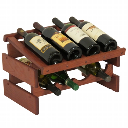 WRD41MH 8 Bottle Dakota Wine Rack with Display Top -  Wooden Mallet