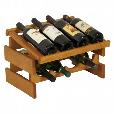 WRD41MO 8 Bottle Dakota Wine Rack with Display Top -  Wooden Mallet