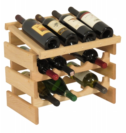 WRD42UN 12 Bottle Dakota Wine Rack with Display Top -  Wooden Mallet