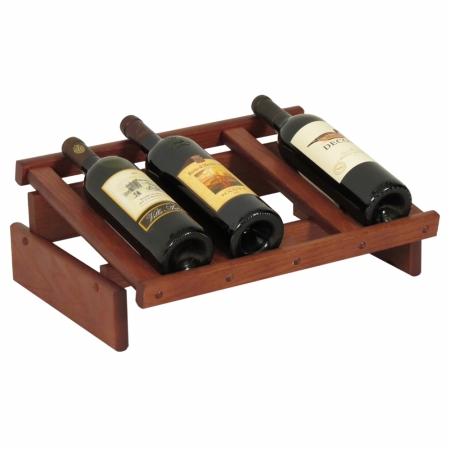 WRD4MH 4 Bottle Dakota Wine Display -  Wooden Mallet