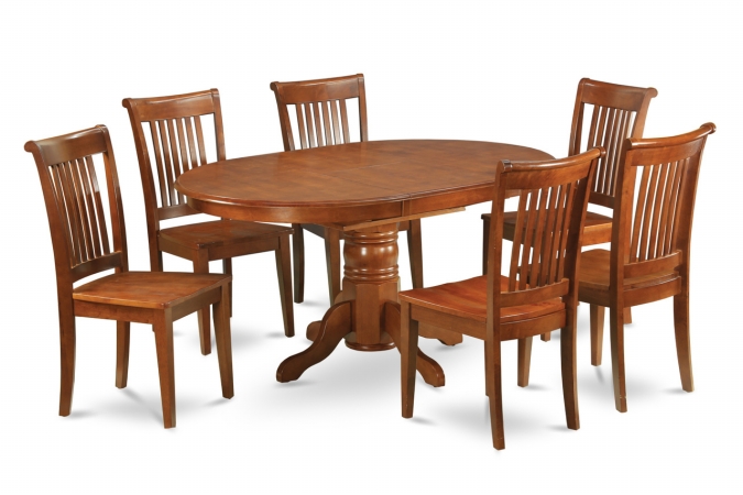 Wooden Imports Furniture AV5-SBR-W 5PC Avon Dining Table and 4 Wood Seat Chairs in Saddle Brown Finish