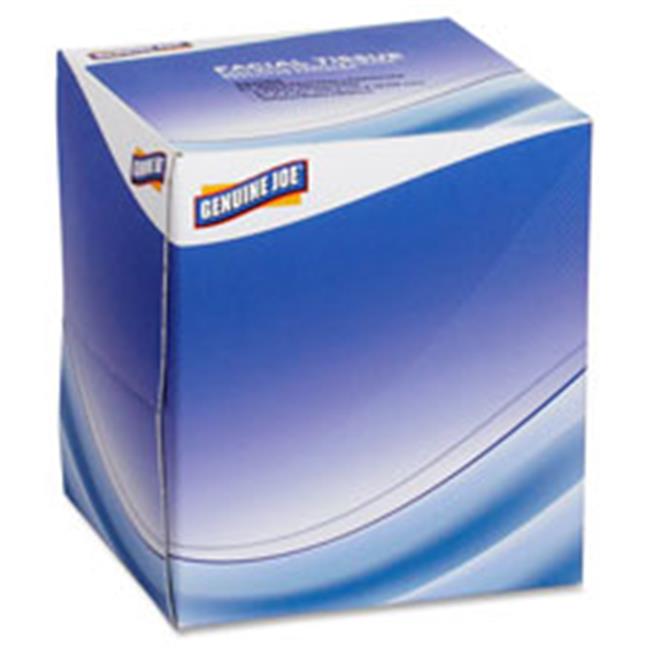 Genuine Joe GJO26085 Facial Tissue- 2-Ply- Cube Box- 85 -Box- 36-CT- White