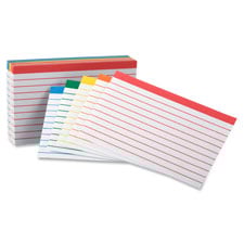 Picture of Esselte ESS04753 Index Cards&#44;Ruled&#44;3 in. x 5 in.&#44;100-PK&#44;Blue-Green-Yellow-Orange-Red