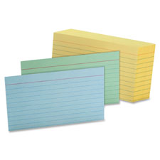 Picture of Esselte ESS7321CAN Index Card- Ruled- 3 in. x 5 in.- 100-PK- Canary