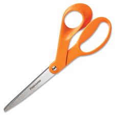 Picture of Fiskars FSK1294518697WJ Ergonomic Scissors- Bent Handle- RH- 8 in.- Orange