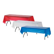 GJO10326 Plastic Tablecover- 54 in. x 108 in.- 6-PK- Red