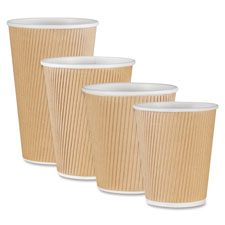 Rippled Hot Cup, 10oz., 500-CT, Brown