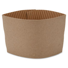 Hot Cup Sleeves, 10-16oz., Corrugated, 1000-CT, Brown