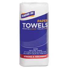 Picture of Genuine Joe GJO24081 Paper Towels Roll- 2-Ply- 100 Sheets-Roll-11 in. x 9 in.- 24RL-CT-WE