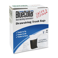 HERN4828EWRC1 Can Liners- Drawstring- 13Gal.-.8mi- 24 in. x 28 in.-80-PK- E