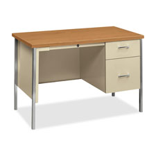 Picture of The Hon Company HON34002RCL Single Pedestal Desk- 45.25 in. x 24 in. x 29.5 in.- Harvest-Putty