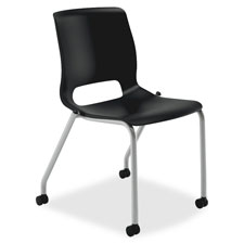 Picture of The Hon Company HONMG101ON 4-Leg Stack Chair- All Plastic- 23 in. x 21 in. x 32.25 in.- Onyx