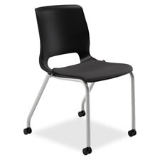 Picture of The Hon Company HONMG201CU10 4-Leg Stack Chair- 23 in. x 21 in. x 32.25 in.- Onyx-Black