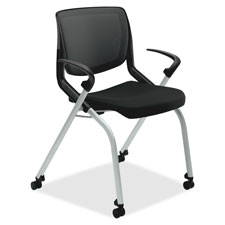 Picture of The Hon Company HONMN212ONCU10 Nesting Chair with Arms&#44; 26.75 in. x 34 in. x 23 in.&#44; Black