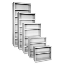 Picture of Lorell LLR41283 Steel Bookcase&#44; 3-Shelf&#44; 34.5 in. x 13 in. x 42 in.&#44; Light Gray