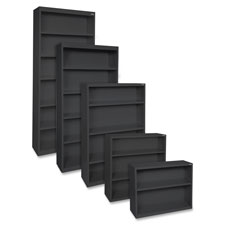 Picture of Lorell LLR41285 Steel Bookcase&#44; 3-Shelf&#44; 34.5 in. x 13 in. x 42 in.&#44; Black