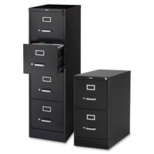 Vertical File, 22 in. Deep, 4-Dwr, Letter, 15 in. x 22 in. x 52 in., BK