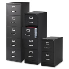 Picture of Lorell LLR48498 Vertical File&#44; 5-Drawer&#44; Ltr&#44; 15 in. x 26.5 in. x 61.38 in.&#44; Black
