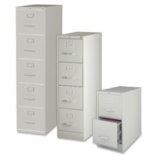 Picture of Lorell LLR48499 Vertical File&#44; 5-Drawer&#44; Ltr&#44; 15 in. x 26.5 in. x 61.38 in.&#44; Lt Gray
