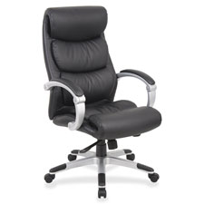 Picture of Lorell LLR60620 Exec High-Back Chair- Leather- Flex Arms-27 in. x 30 in. x 46.5 in.- BK