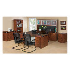 Picture of Lorell LLR68683 Executive Desk&#44; Rectangular&#44; 72 in. x 36 in. x 29.5 in.&#44; Cherry