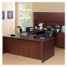 Picture of Lorell LLR69375 Rectangular Desk Shell- 48 in. x 24 in. x 29.5 in.- Mahogany