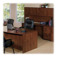 Picture of Lorell LLR69913 Hutch with Doors&#44; 60 in. x 15 in. x 36 in.&#44; Cherry