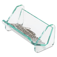 Picture of Lorell LLR80660 Paper Clip Holder- 3.88 in. x 2.5 in. x 1.88 in.- Clear-Green