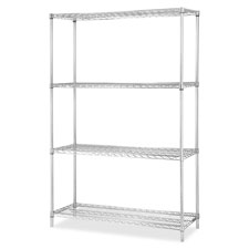 Picture of Lorell LLR84178 Industrial Wire Shelving-Starter Kit-4 Shelf-Post-48 in. x 24 in.-CE