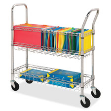 Picture of Lorell LLR84857 Wire Mail Cart- Ltr-Lgl- 34.25 in. x 12.5 in. x 40 in.- Chrome