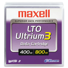 Picture of Maxell MAX183900 Ultrium Cartridge&#44; LTO3&#44; Rewritable&#44; 400-800 GB