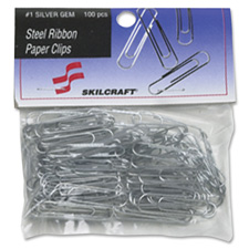 Picture of Skilcraft NSN1614292 Paper Clips- Standard No. 1 Size- 1000-BX- Silver