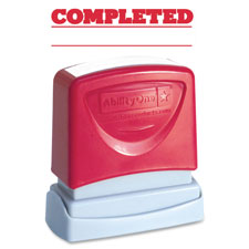 Picture of Skilcraft NSN2074111 Message Stamp&#44; Pre-inked&#44; Completed&#44; Red Ink