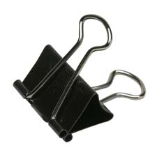 Picture of Skilcraft NSN2855995 Binder Clip- 1 in. Capacity- Large- 12-BX- Black-Silver
