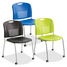 Picture of Safco SAF4291BL Stack Chairs- with Casters- 22.5 in. x 19.5 in. x 32.5 in.- 2-CT- BK