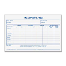 Picture of Tops TOP30071 Weekly Time Sheets- 8.5 in. x 5.5 in.- 100 Sheets-Pad- 2PD-PK
