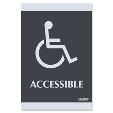 Picture of U.S. Stamp & Sign USS4764 ADA Signs&#44;ACCESSIBLE&#44; Adhesive&#44; 6 in. x 9 in.&#44; Silver-Black
