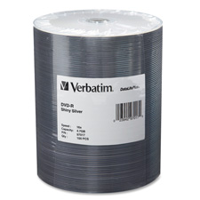 Picture of Verbatim VER97017 DVD-R- 4.7GB- 16X- 100-PK- Shiny Silver