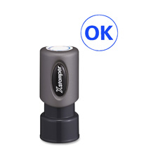 Specialty Stamp- Pre-Inked OK- .63 in.- Blue Ink