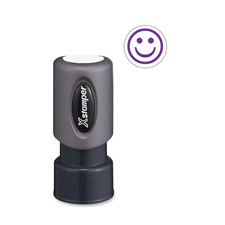 Specialty Stamp-Smiley Face-.63 in.-Pre-Inked-Purple