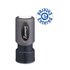 Specialty Stamp-Entered-.63 in.-Pre-Inked-Re-inkable-Blue