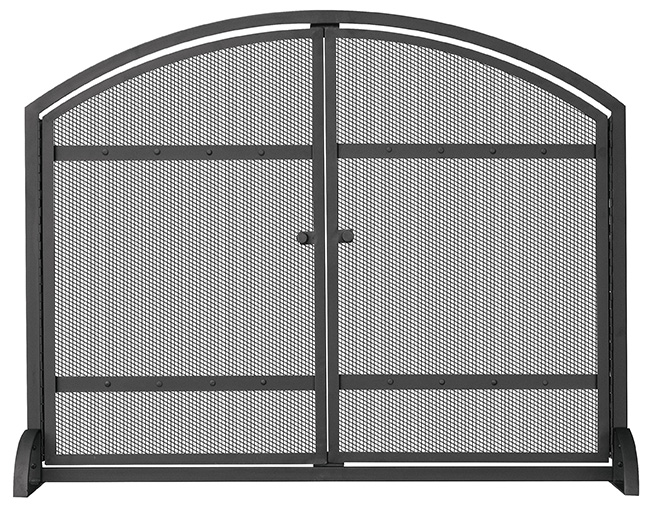 3 Fold Black Wrought Iron Arch Top With Doors
