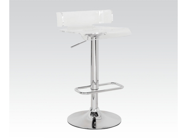Picture of Acme Furniture 96260 Swivel Adjustable Stool - Clear & Chrome