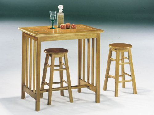 Acme Furniture 02140OT Tile Top Breakfast Table 3 piece