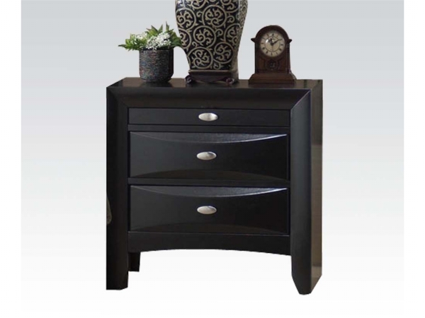 Picture of Acme Furniture 04163 Ireland Nightstand with Pull-Out Tray in Black