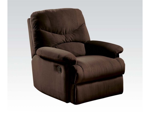 Picture of Acme Furniture 00635 Arcadia Contemporary Microfiber Glider Recline chair in Chocolate Finish