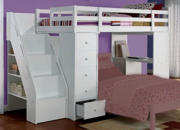 Picture of Acme Furniture 37145_KIT Youth Bedroom Loft Bed And Bookcase Ladder