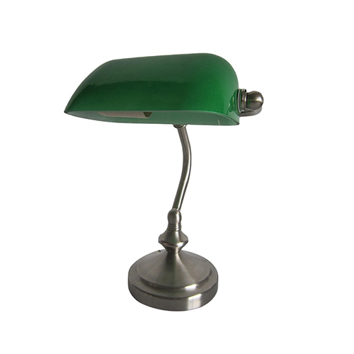 Picture of Simple Designs Traditional Mini Banker&apos;s Lamp with Glass Shade