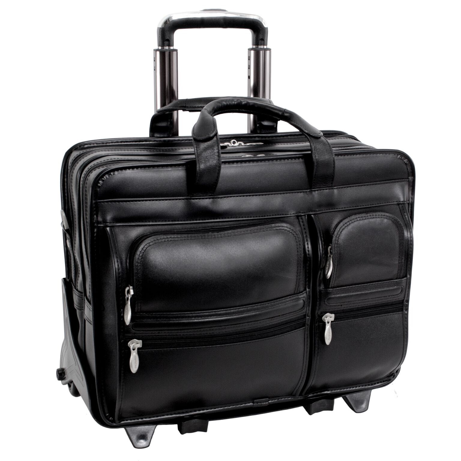 Picture of McKlein 88445 17 in. Clinton Leather 2-in-1 Removable-Wheeled Laptop Case