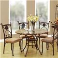 Acme Furniture 70555 5 PC Marble Top Dining Table and Side Chair Set Acme Furniture 70555 5 PC Marble Top Dining Table and Side Chair Set